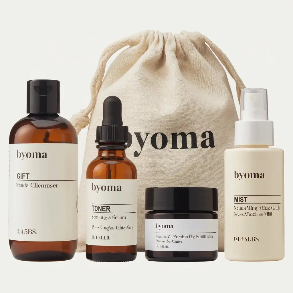 byoma skincare gift set and bag - 0.45lbs/5ct