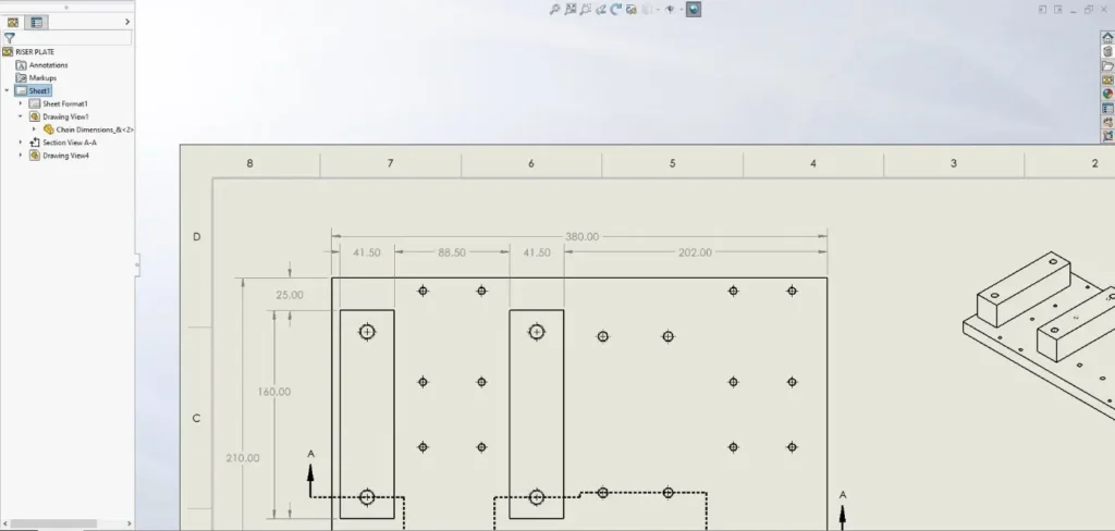 Why Arent my lines extending all the way solidworks drawing